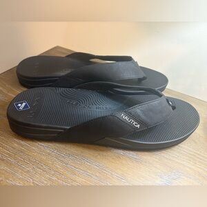 Nautica Men's Black Cushioned Sandals